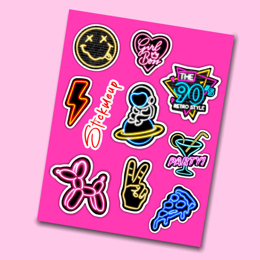 Neon Mini Sticker Sheet